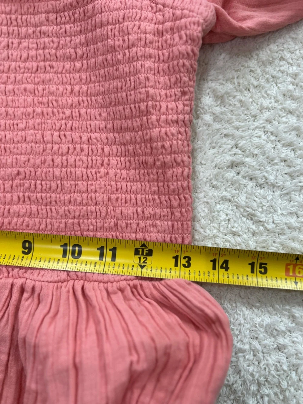 Quince Pink Organic Cotton Gauze Smocked Square Neck MIDI Dress Size S NWT Beach - Picture 14 of 14